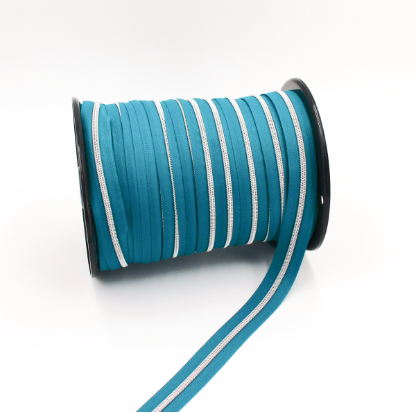 Endlosreißverschluss metallisiert petrol/ silber (1m)